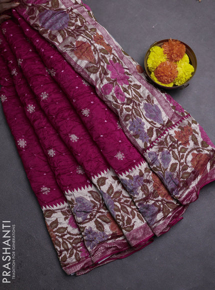 Pink Bandhani Silk Saree