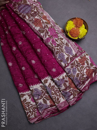 Pink Bandhani Silk Saree
