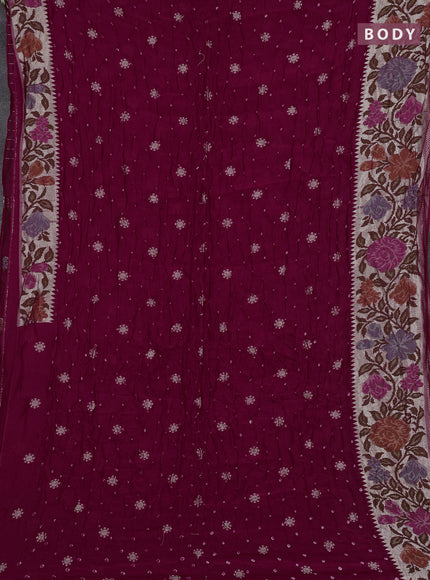 Pink Bandhani Silk Saree