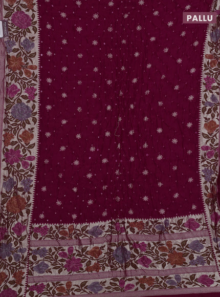 Pink Bandhani Silk Saree