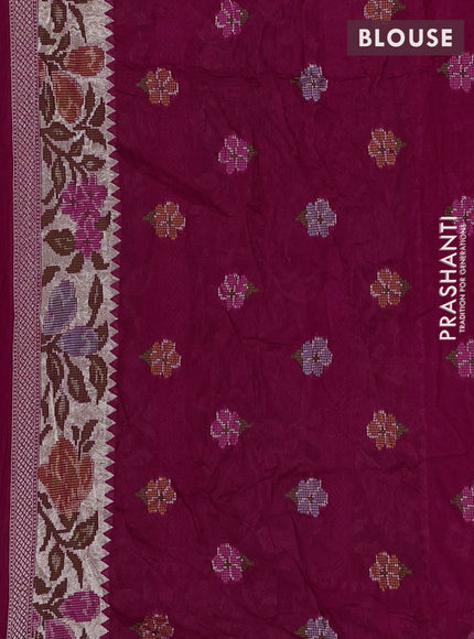 Pink Bandhani Silk Saree