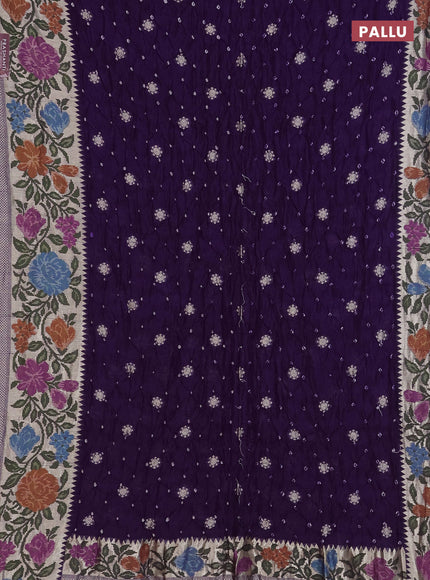 Violet Bandhani Silk Saree