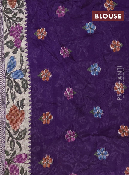 Violet Bandhani Silk Saree
