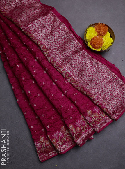 Pink Bandhani Silk Saree