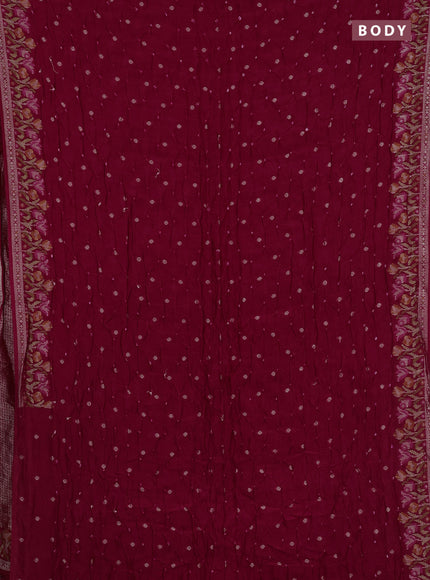 Pink Bandhani Silk Saree