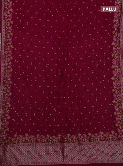 Pink Bandhani Silk Saree