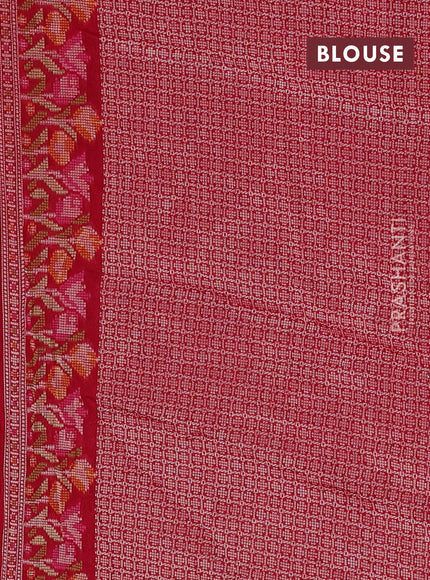Pink Bandhani Silk Saree