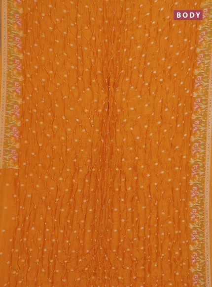 Mango Yellow Bandhani Silk Saree