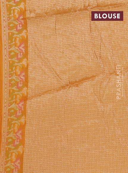 Mango Yellow Bandhani Silk Saree
