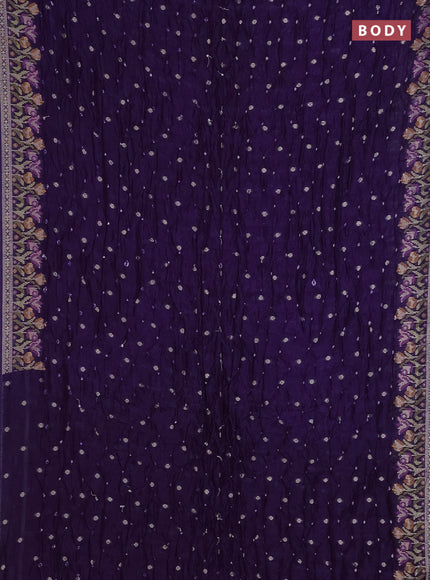 Violet Bandhani Silk Saree