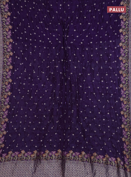 Violet Bandhani Silk Saree