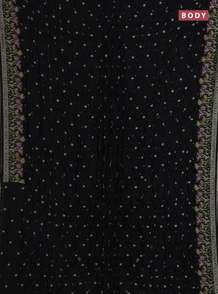 Black Bandhani Silk Saree