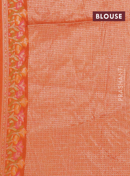 Orange Bandhani Silk Saree