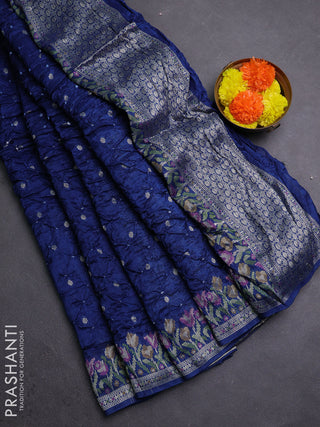 Peacock Blue Bandhani Silk Saree