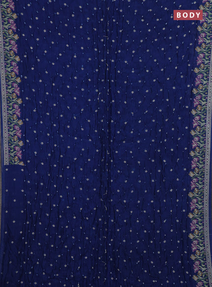 Peacock Blue Bandhani Silk Saree