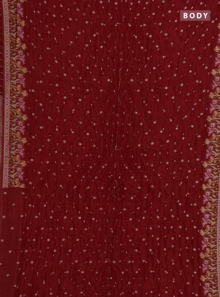 Red Bandhani Silk Saree