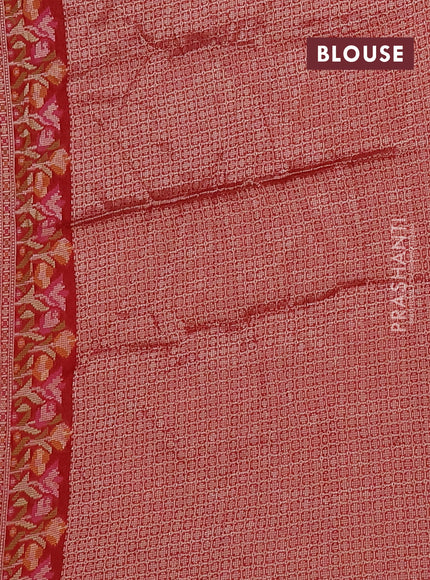 Red Bandhani Silk Saree