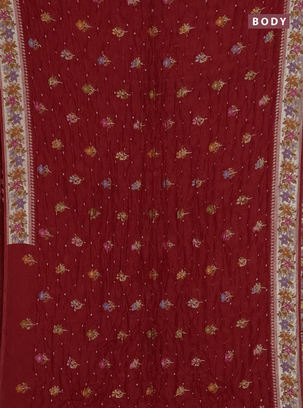 Red Bandhani Silk Saree