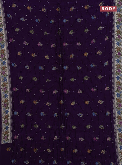 Violet Bandhani Silk Saree
