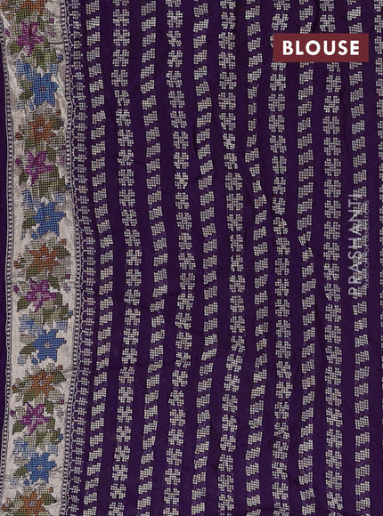 Violet Bandhani Silk Saree