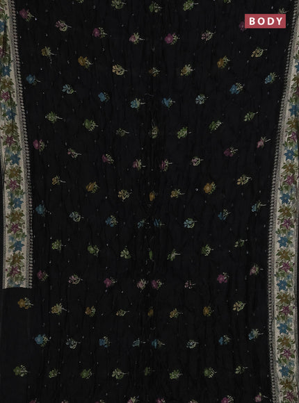 Black Bandhani Silk Saree