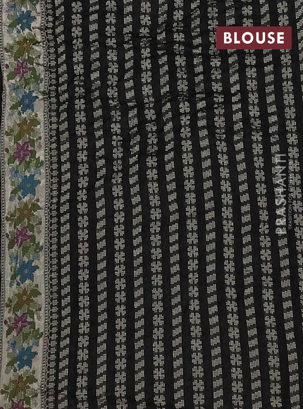 Black Bandhani Silk Saree