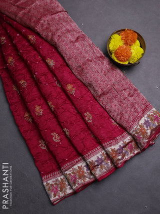 Pink Bandhani Silk Saree