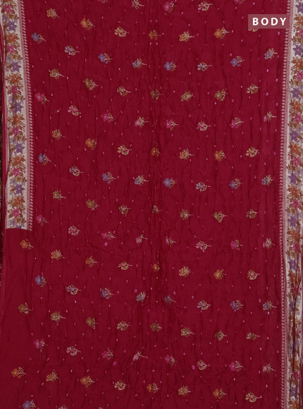 Pink Bandhani Silk Saree