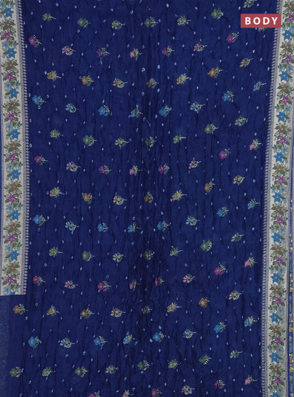 Blue Bandhani Silk Saree