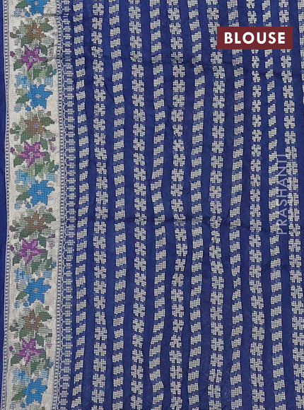 Blue Bandhani Silk Saree