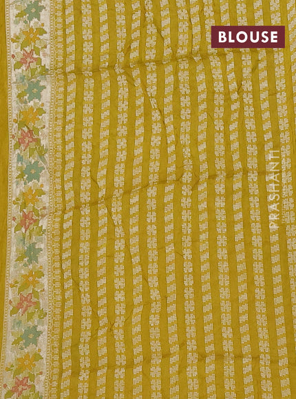 Lime Green Bandhani Silk Saree