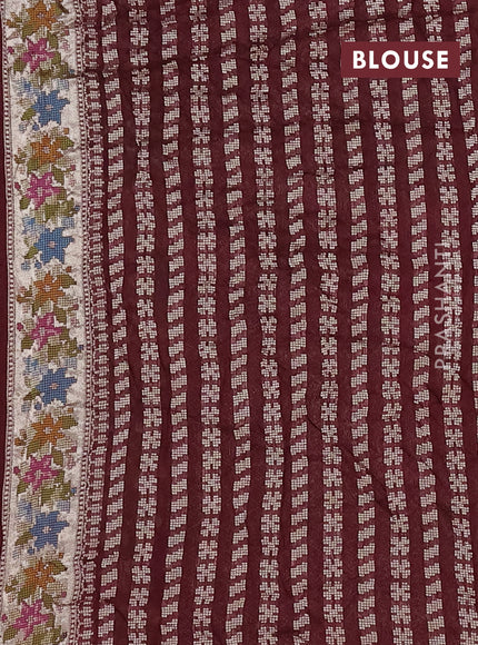 Maroon Bandhani Silk Saree