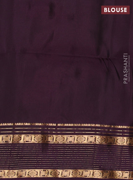 Rust & Wine Kanchipuram Soft Silk - Checks