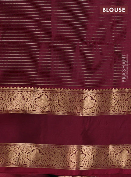 Peacock Green & Maroon Kanchipuram Soft Silk - Checks