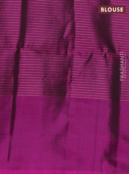 Green & Purple Kanchipuram Soft Silk - Checks