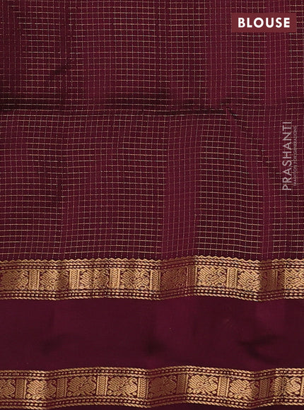 Maroon & Wine  Kanchipuram Soft Silk - Checks