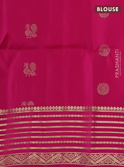 Orange & Pink Kanchipuram Soft Silk - Buttas