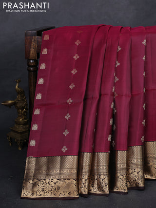 Wine & Coffee Brown Kanchipuram Soft Silk - Buttas