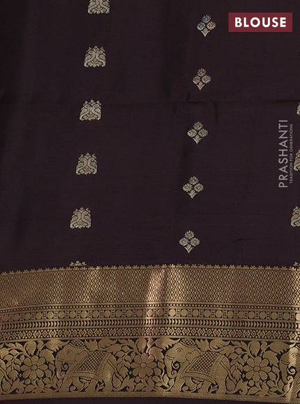 Wine & Coffee Brown Kanchipuram Soft Silk - Buttas