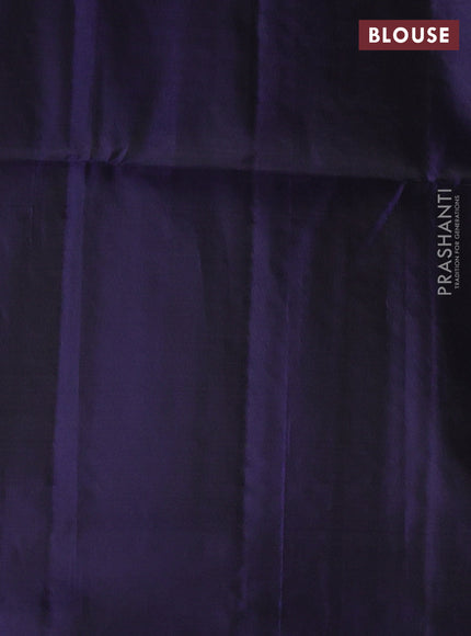 Peacock Blue & Navy Blue Kanchipuram Soft Silk Saree