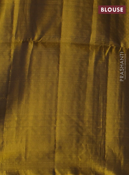 Purple & Mustard Yellow Kanchipuram Soft Silk Saree