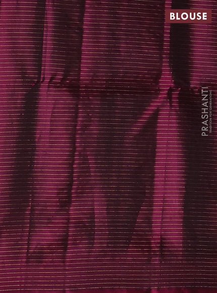 Sap Green & Magenta Pink Kanchipuram Soft Silk - Checks