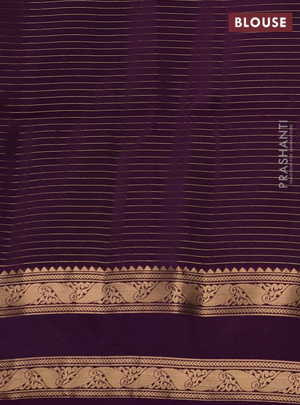 Rust & Purple Kanchipuram Soft Silk - Checks