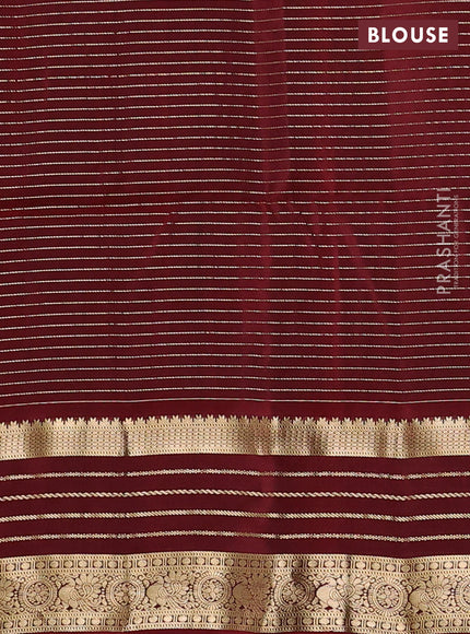 Mehendi Green & Maroon Kanchipuram Soft Silk - Checks