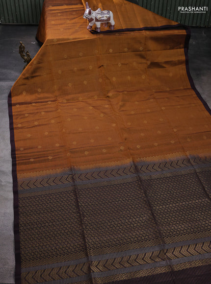 Honey & Wine Kanchipuram Soft Silk - Checks