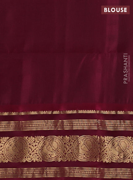 Blue & Magenta Pink Kanchipuram Soft Silk - Checks