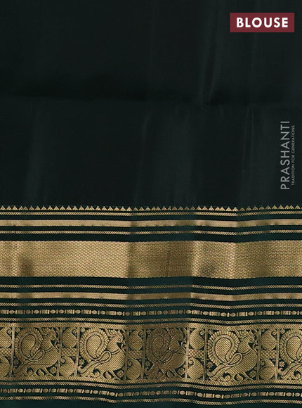 Maroon & Bottle Green Kanchipuram Soft Silk - Checks