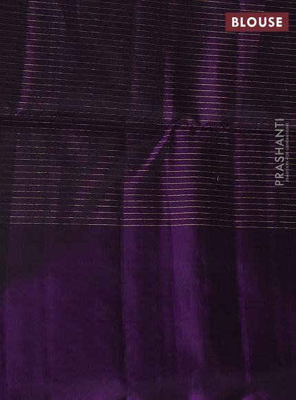 Rosy Brown & Purple Kanchipuram Soft Silk - Checks