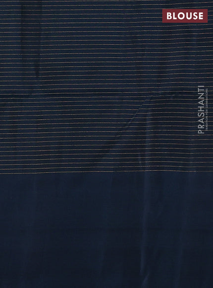 Lavender & Peacock Blue Kanchipuram Soft Silk - Checks