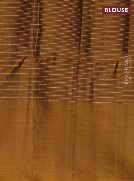 Magenta Pink & Mustard Yellow Kanchipuram Soft Silk - Checks